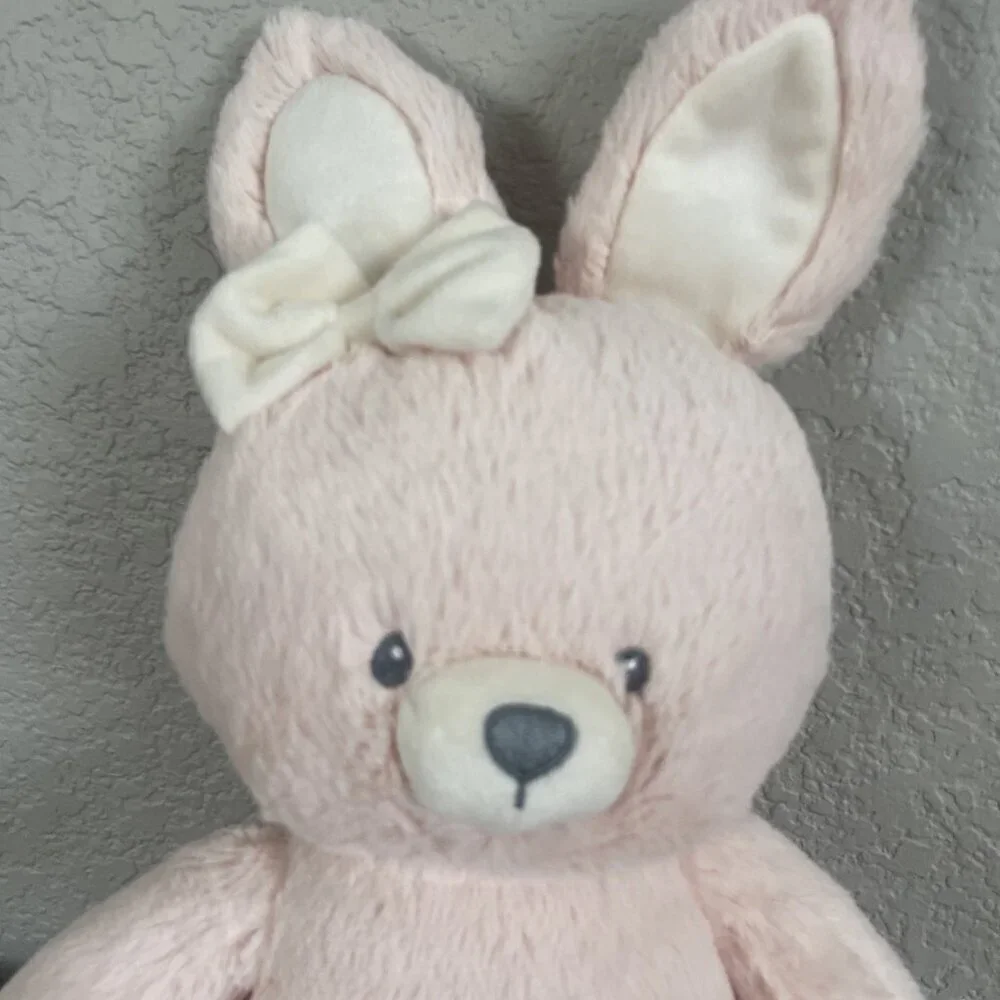 Baby Gund Roise the Bunny Rabbit Plush Pink White Bow Stuffed Animal 6066016
